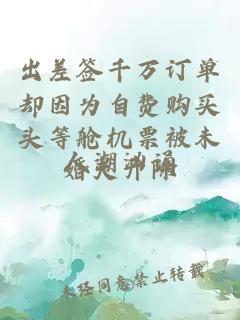 出差签千万订单却因为自费购买头等舱机票被未婚夫开除