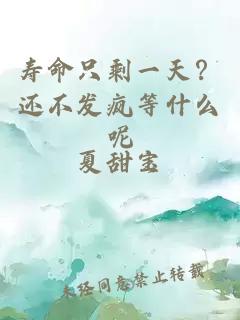 寿命只剩一天？还不发疯等什么呢