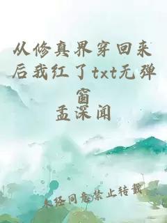 从修真界穿回来后我红了txt无弹窗
