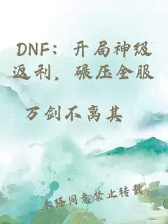 DNF：开局神级返利，碾压全服