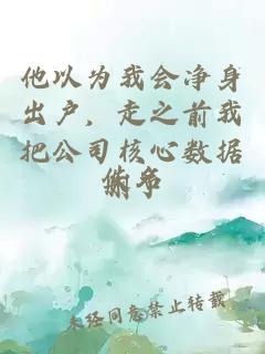 他以为我会净身出户，走之前我把公司核心数据删了