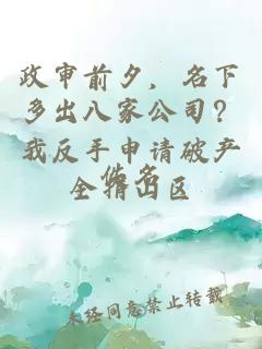 政审前夕，名下多出八家公司？我反手申请破产全捐山区