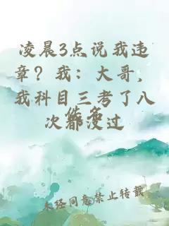 凌晨3点说我违章？我：大哥，我科目三考了八次都没过