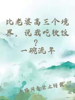 比老婆高三个境界，说我吃软饭？